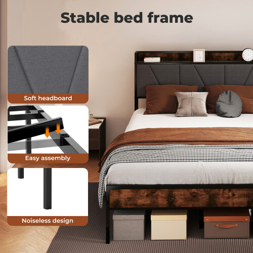 Levede Double Heavy Duty Metal Storage Headboard 2