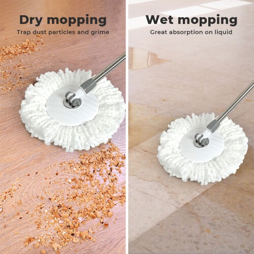 Cleanflo Spin Mop Set 360 Wet/Dry Stainless Steel 1