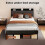 Levede Double Linen Bed Frame LED Charging Storage 2