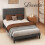 Levede Double Linen Tufted Bed Frame Grey 7
