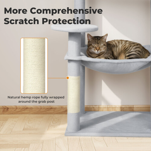 Skylos 143cm Cat Tree Multilevel Scratching Post 2