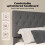 Levede Double Soft Foam Upholstered Bed Frame Grey 4
