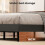 Levede Double Linen Tufted Bed Frame Grey 2