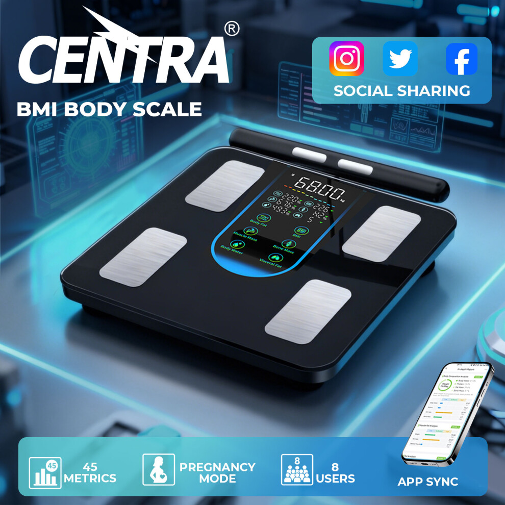 Centra Smart Scale For Body Fat Bathroom Digital