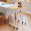 Levede Folding Desk Mobile w/Shelf Oak/White 7