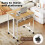 Levede Folding Desk Mobile w/Shelf Oak/White 4