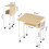 Levede Folding Desk Mobile w/Shelf Oak/White 8