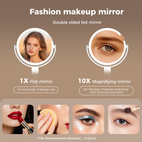 Emitto 10X Magnifying Makeup Mirror Round 360 1