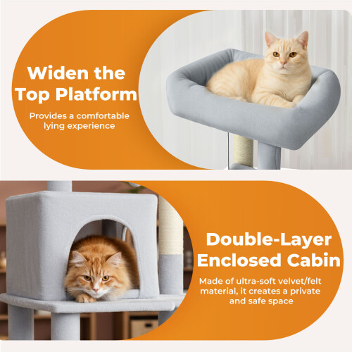 Skylos 143cm Cat Tree Multilevel Scratching Post 1