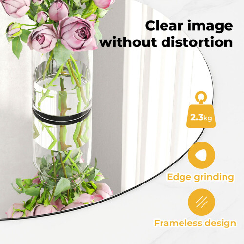 Levede 40cm Round Frameless Tempered Wall Mirror 2