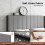 Levede King Plush Panel Upholstered Bed Grey 7