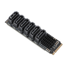 M.2 auf SATA3.0 Adapter ASM1166 PCIe3.0x2, 6xSATA