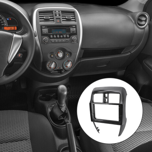 Navigation Panel Frame Black for Versa 2015-2019 10.1in 2Din Dash Mount 2