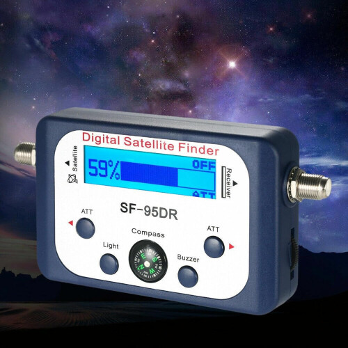 Satellite Signal Finder with LCD Backlit Display and Compass for Dish Alignment 2