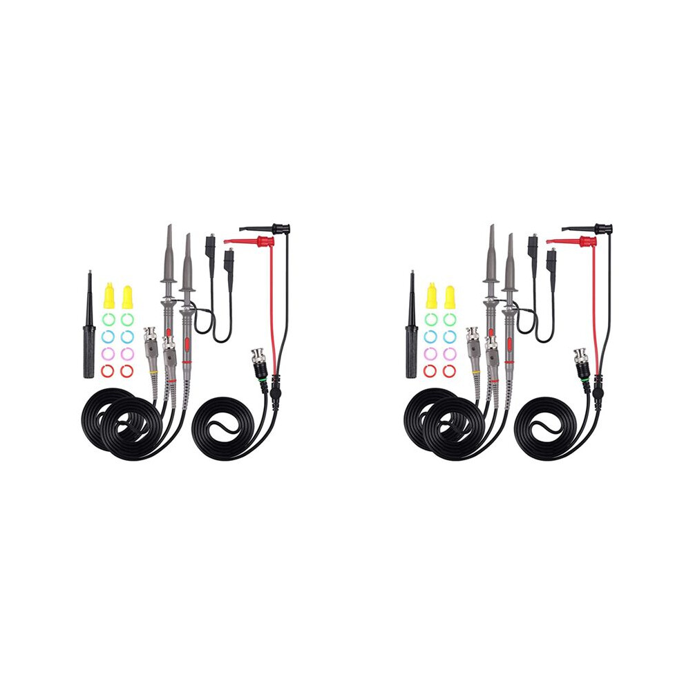 2Set P6100 100 Mhz Oscilloscope Clip Probes With Bnc To Test Lead Kit 4711439712933