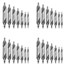 28 Pcs Center Drill Bits Set 60-Degree Angle Center Drill Bits Kit Countersink Tools for Lathe Metalworking