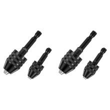 4Pcs Hex Shank Keyless Drill Chuck, Screwdriver Converter Drill Adapter Quick Change Drill Bits Tool(0.6-8mm, 0.3-3.6mm)