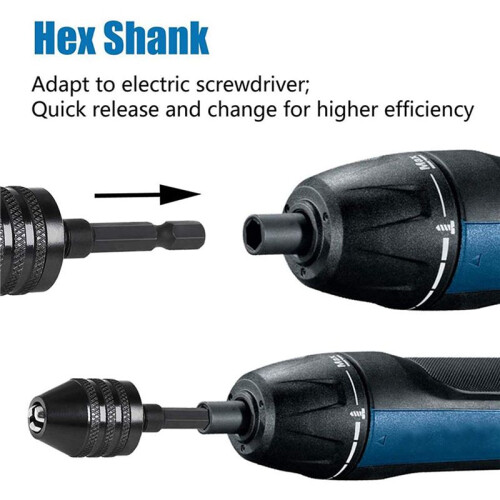 4Pcs Hex Shank Keyless Drill Chuck, Screwdriver Converter Drill Adapter Quick Change Drill Bits Tool(0.6-8mm, 0.3-3.6mm) 2