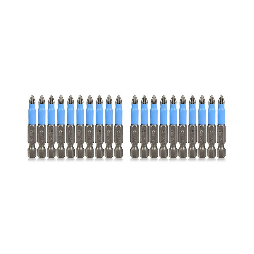 20 Pcs Phillips Drill Bit Magnetic Phillips Screwdriver Bit Set Non-Slip 1/4 Inch Hex Shank 2Inch/50Mm 4713300072771