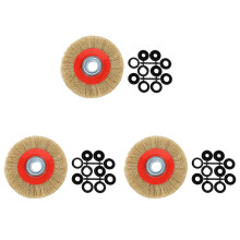 3 Pcs 8 Pouces En Acier Inoxydable Fil Plat Brosse A Roue avec 30 Pcs Adaptateur Anneaux pour Bench Grinder Polonais