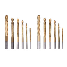 12Pcs Titanium Drill Saw Bit Set, HSS Serrated Bit Hole Drilling, 3-8mm Carpenter Hacksaw Drill Bits Kit