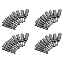 20Pcs 5.5mm-14mm Hex Socket Sleeve Nozzles Nut Driver Set for Power Drills Impact Drivers Power Screwdriver Handle Tools