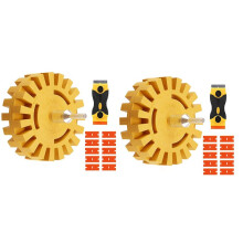 2X Ensemble de Dissolvant de Décalcomanie de Roue de Gomme Autocollant Adhésif de 4 Pouces et Dissolvant de Vinyle avec Lames de Rasoir en Plastique