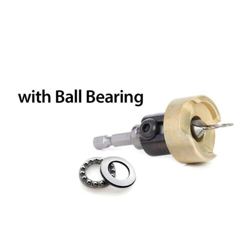 2X Woodworking Countersink Drill Carbide Tipped Adjustable Depth No-Thrust  Bearing for 3/32 X1/4 Countersink Bit 2