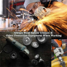 24 Piece Wire Brush Wheel Cup Brush Set 1/4Inch Hex Shank Coarse Crimped Carbon Steel Wire Wheel for Rust Removal