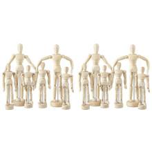 12-Teiliges KüNstler-Schaufensterpuppen-Modell Aus Holz, zum Zeichnen, Bewegliches Figurenmodell mit StäNder, Flexible Gelenk-Schaufensterpuppe