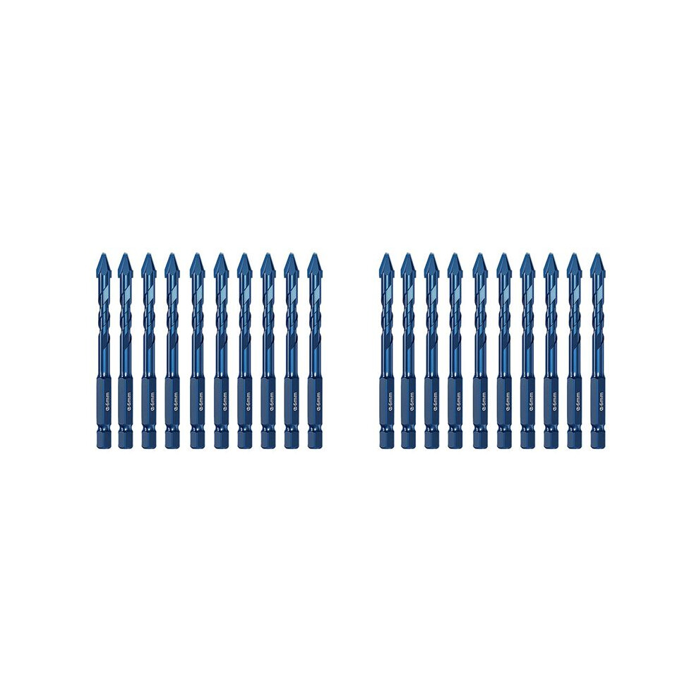20Pcs High Hardness Eccentric Drill Precision Drilling 6Mm Glass Tile Ceramic Punching Rock Slab Triangle Drill Bit 4712872048177