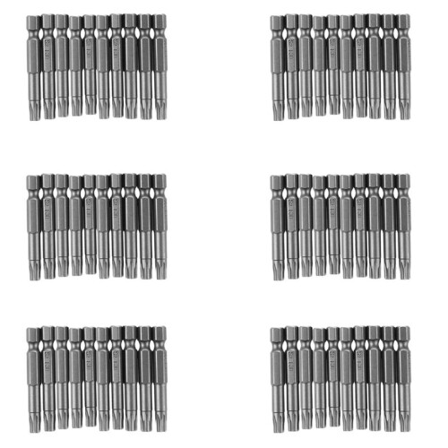 6mm T30  50mm Long Magnetic Torx Screwdriver Insert Bits Tool 60 Pcs