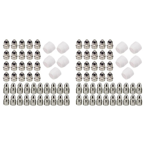 90Pcs P80 ÉLectrode Plasma Pointe Buse ÉLectrode de DéCoupe Plasma Buse Plasma Consommable Fit P-80 Plasma Torch