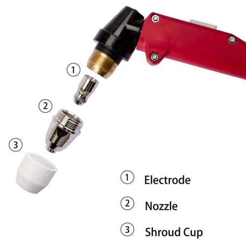 90Pcs P80 ÉLectrode Plasma Pointe Buse ÉLectrode de DéCoupe Plasma Buse Plasma Consommable Fit P-80 Plasma Torch 1