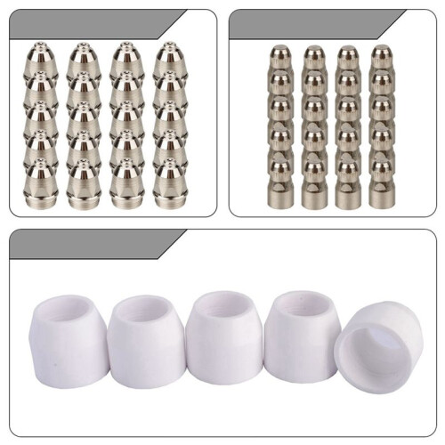 90Pcs P80 ÉLectrode Plasma Pointe Buse ÉLectrode de DéCoupe Plasma Buse Plasma Consommable Fit P-80 Plasma Torch 2