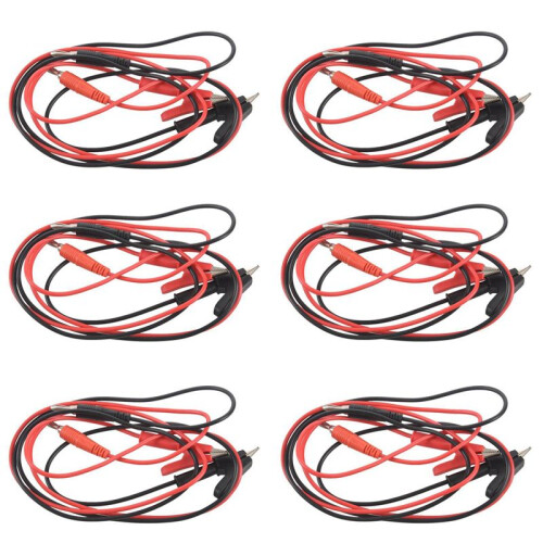 12pcs 1M Long Alligator Clip to Banana Plug Test Cable Pair for Multimeter