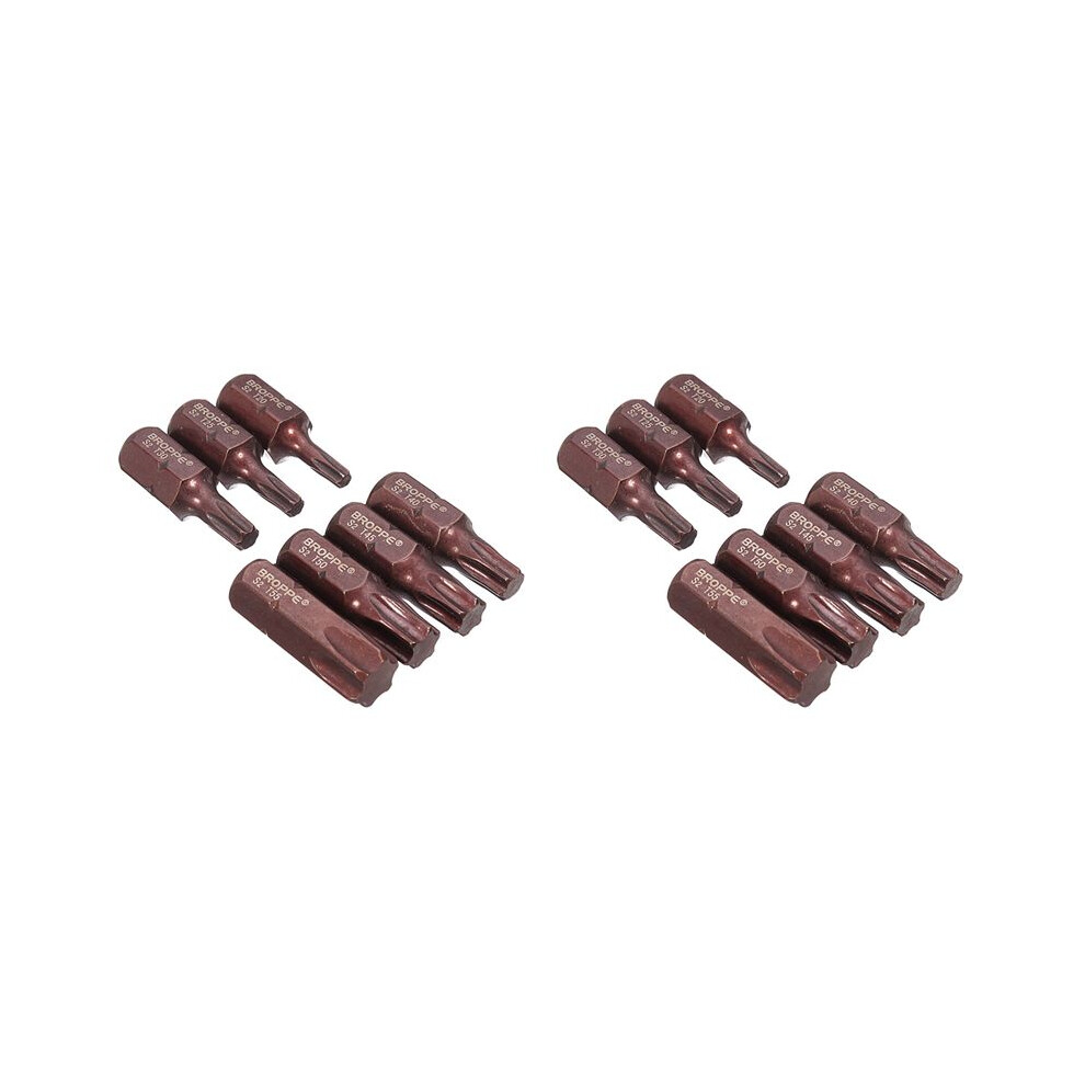 Broppe 14Pcs T20-55 Torx Screwdriver Bit S2 Steel 10Mm Hex Shank For Impact Screwdriver T20/T25/T30/T40/T45/T50/T55 6032125125027