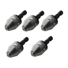 5X Zilver+Zwart 6 mm Snelspanboorhouder, Snelwisseladapter, Zeskantschacht