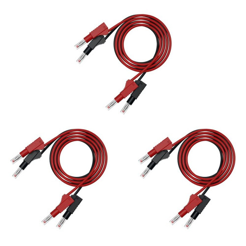 6Pcs Multi-Meter Test Leads Cable Jumper Wire  Security 4mm Banana Plug Retractable Test Tool Red Black