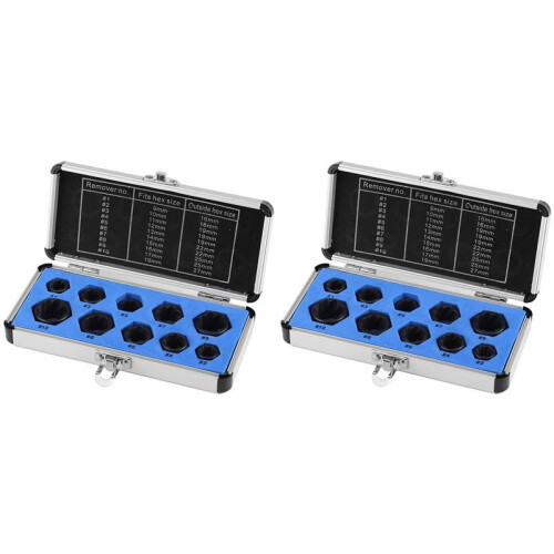 20Pcs Drive Socket 9-19mm Damaged Nut Stud Extractor Bolt Remover Locking Set Threading Tools Kit