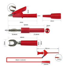 2X P1503E-Serie Universele Multimetersonde-Meetsnoerenset Vervangingsnaaldtestertip IC SMD-Testhaak Krokodillenclip