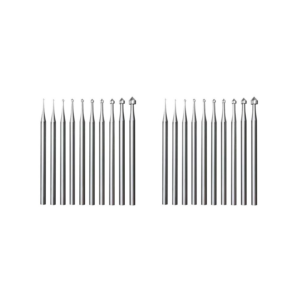 20 Pcs Jewelry Setting Burr - 3/32Inch Shank Stone Setting Burs Cylinder - Cone Shape Lapidary Making Tools 6031462995027