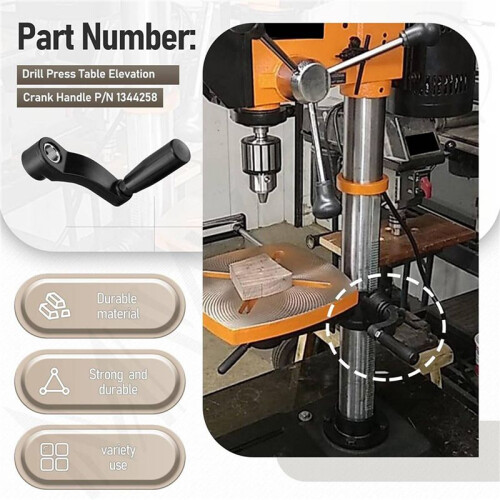2X Drill Press Table Elevation Crank Handle P/N 1344258 for Drill Press Table,14.5mm (9/16inch) Diameter Elevating Shaft