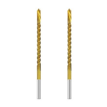2st 3 mm Titanium Gecoate Boor Spiraalvormige Gekartelde Zaagboor Composiet Boor Spiraalboor