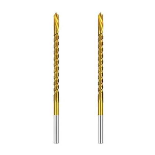 2pcs 3mm Titanium Coated Drill Bit Spiral Jagged Saw Drill Bit Composite Drill Bit Twist Drill Bit