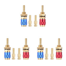 6 Stks 6Mm Watergekoelde Luchtgekoelde Gas Water Adapter Snelkoppeling Fitting voor MIG TIG Lastoorts Plug, Blauw + Rood