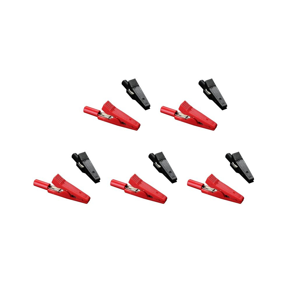 10X Insulated Alligator Clip Connector Clamp Testing Probe Red+Black 6031559300673