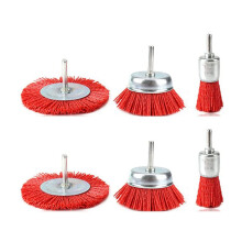 6-Teiliges Nylon-Filament-Schleifdrahtbürstenrad und Topfbürsten-Set mit 1/4-Zoll-Schaft zum Entfernen Von Rost/Korrosion/Farbe