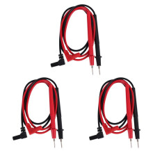6x 1000V Bananenstekkers Afneembare Punt Multimeter Sonde Meetsnoeren Zwart Rood