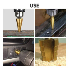2pcs 4-20mm HSS Straight Step Drill Bit Wood Metal Hole Cutter Core Drill Bit Pagoda Drill Bit
